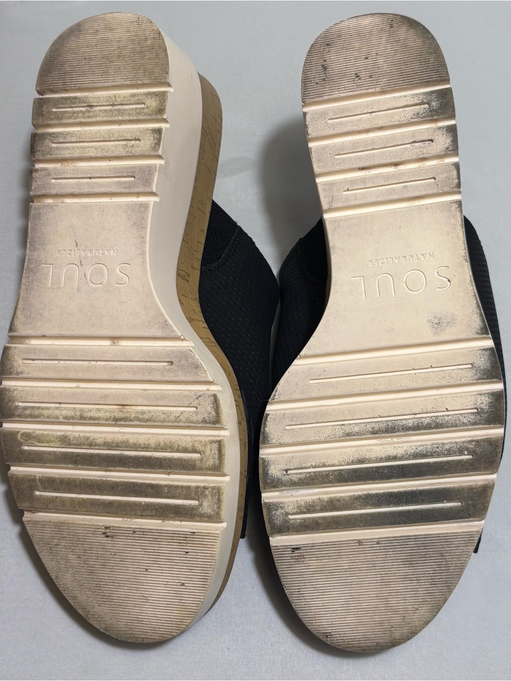 SOUL Naturalizer Black Slide Mules with Cork Trim - Picture 5 of 8
